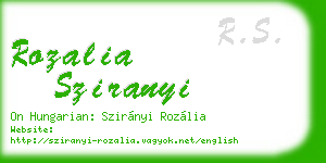 rozalia sziranyi business card